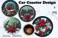 Christmas patchwork decor Sublimation car Coaster Product Image 1