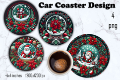 Christmas patchwork decor Sublimation car Coaster Product Image 1