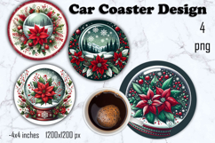 Christmas patchwork decor Sublimation car Coaster Product Image 1
