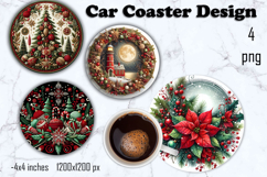 Red and white Poinsettia, epoxy resin Ornament Sublimation Product Image 1
