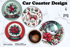 Red and white Poinsettia, epoxy resin Ornament Sublimation Product Image 1
