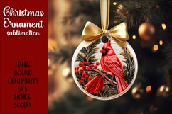 Cardinal Birds Ornament Print | embroidery, red ornament Product Image 8