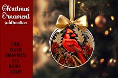 Cardinal Birds Ornament Print | embroidery, red ornament Product Image 9