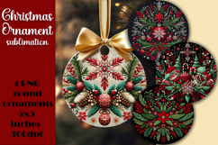 Red and white Poinsettia, epoxy resin Ornament Sublimation Product Image 1