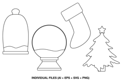 simple christmas tree outline svg minimal design