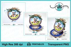 Winter Christmas Owl Sitting On Holly Branch Digital Stamp Product Image 5