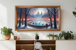 Christmas Ice skating rink Frame TV art, Christmas TV art Product Image 2