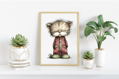 Winter Pajama Cats Clipart PNG Sublimation Product Image 2