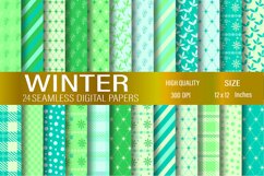 Winter Digital Papers, Winter Patterns Backgrounds Product Image 1