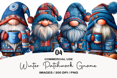 Winter Patchwork Gnome Clipart Product Image 1
