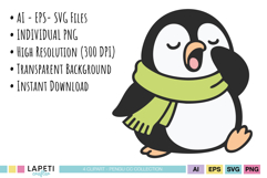 penguin illustration christmas png