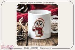 Holiday Penguin Trio PNG Bundle | 3 Sublimation Designs Product Image 5
