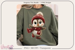Winter Penguin Trio PNG Bundle | 3 Sublimation Designs Product Image 7