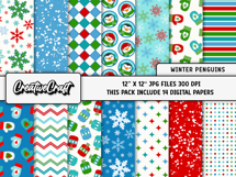 Christmas Digital Paper and Clipart png, illustration Product Image 3