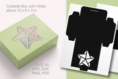 Winter Pentagonal Star Window Rectangular Favor Box Template