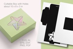 Winter Pentagonal Star Window Rectangular Favor Box Template