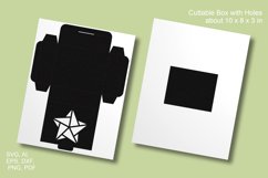 Winter Pentagonal Star Window Rectangular Favor Box Template