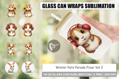 Winter Pets Parade Glass Can Product Image 1