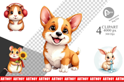 Winter Pets Parade Clipart Product Image 1