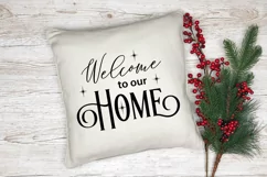 Welcome to our Home Christmas porch door round sign svg Product Image 2