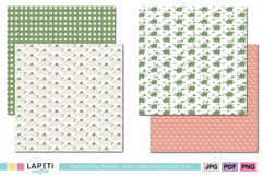 Christmas 12x12 digital papers with dinosaur illustrations in JPG PNG and PDF