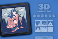 Winter Rock Castle Layered Papercut Product Image 2