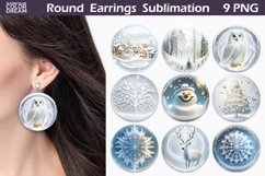 Winter Round Earrings | Christmas Round Earrings Product Image 1