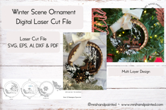 Winter Scene Ornament- Laser Cut File Product Image 1