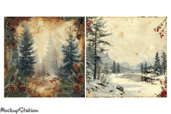 Christmas Digital Papers | Shabby Winter Background Pages Product Image 3