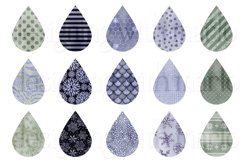Glitter and Foil Winter Teardrop Earring Sublimation Designs Product Image 2
