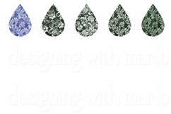 Winter Season Floral Teardrop Earring Sublimation Designs Product Image 3