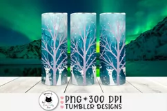 winter skinny tumbler design with white deer in the forest