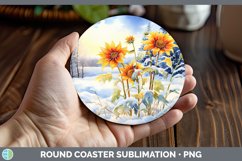 GorgeousWinter Snow Round Coaster design.