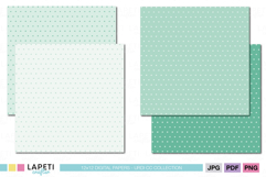 Soft mint green winter paper bundle with snowflake designs, ideal for minimalist seasonal crafts and printable stationery.