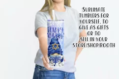 Happy Hanukkah Gnome 20oz Tumbler Design, Winter Tumbler Product Image 3