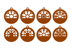 8x Snowflake Ornaments Laser Cut File Template Product Image 2