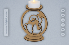 Winter Snowman Candle Holder Laser Cut Product Image 1