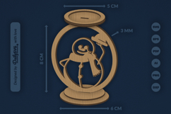 Winter Snowman Candle Holder Laser Cut Product Image 3