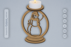 Winter Snowman Candle Holder Laser Cut Product Image 2