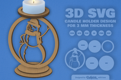 Winter Snowman Candle Holder Laser Cut Product Image 1