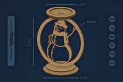 Winter Snowman Candle Holder Laser Cut Product Image 3