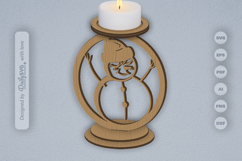 Winter Snowman Candle Holder Laser Cut Product Image 2