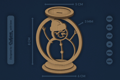 Winter Snowman Candle Holder Laser Cut Product Image 1