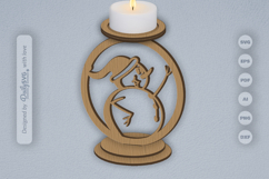 Winter Snowman Candle Holder Laser Cut Product Image 1