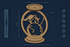 Winter Snowman Candle Holder Laser Cut Product Image 3