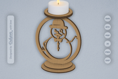 Winter Snowman Candle Holder Laser Cut Product Image 1