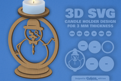 Winter Snowman Candle Holder Laser Cut Product Image 2