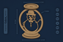 Winter Snowman Candle Holder Laser Cut Product Image 3