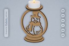 Winter Snowman Candle Holder Laser Cut Product Image 1