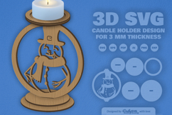 Winter Snowman Candle Holder Laser Cut Product Image 2